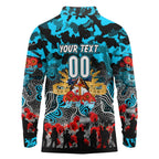 Personalized Sharks ANZAC Day Long Sleeve Polo Shirt Australian Army - Lest We Forget