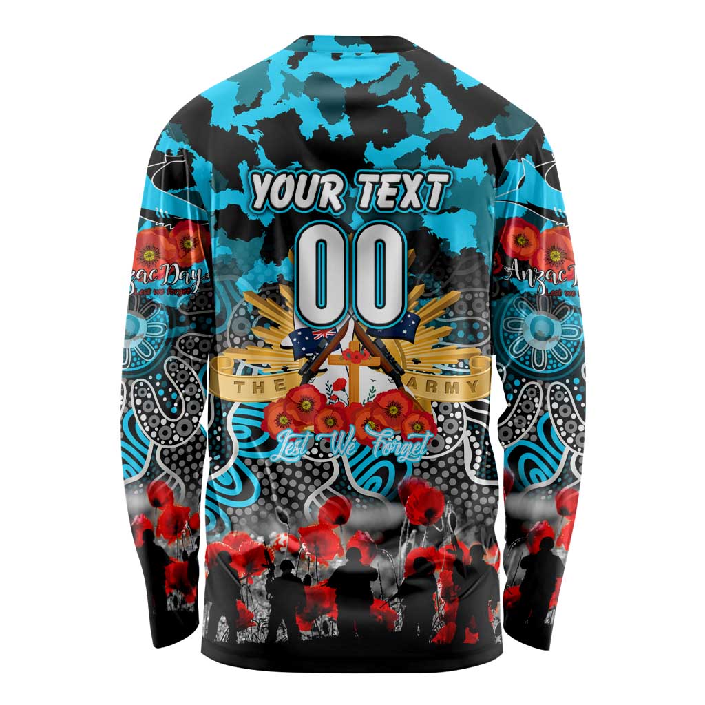 Personalized Sharks ANZAC Day Long Sleeve Shirt Australian Army - Lest We Forget
