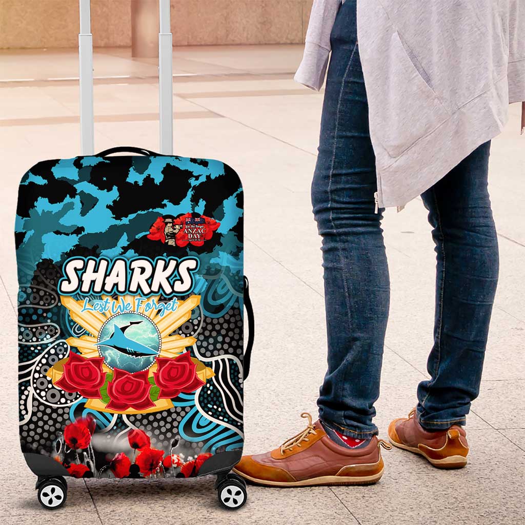 Sharks ANZAC Day Luggage Cover Australian Army - Lest We Forget