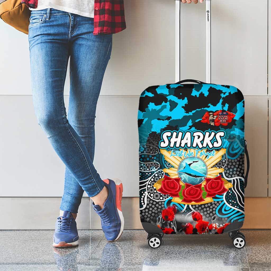 Sharks ANZAC Day Luggage Cover Australian Army - Lest We Forget