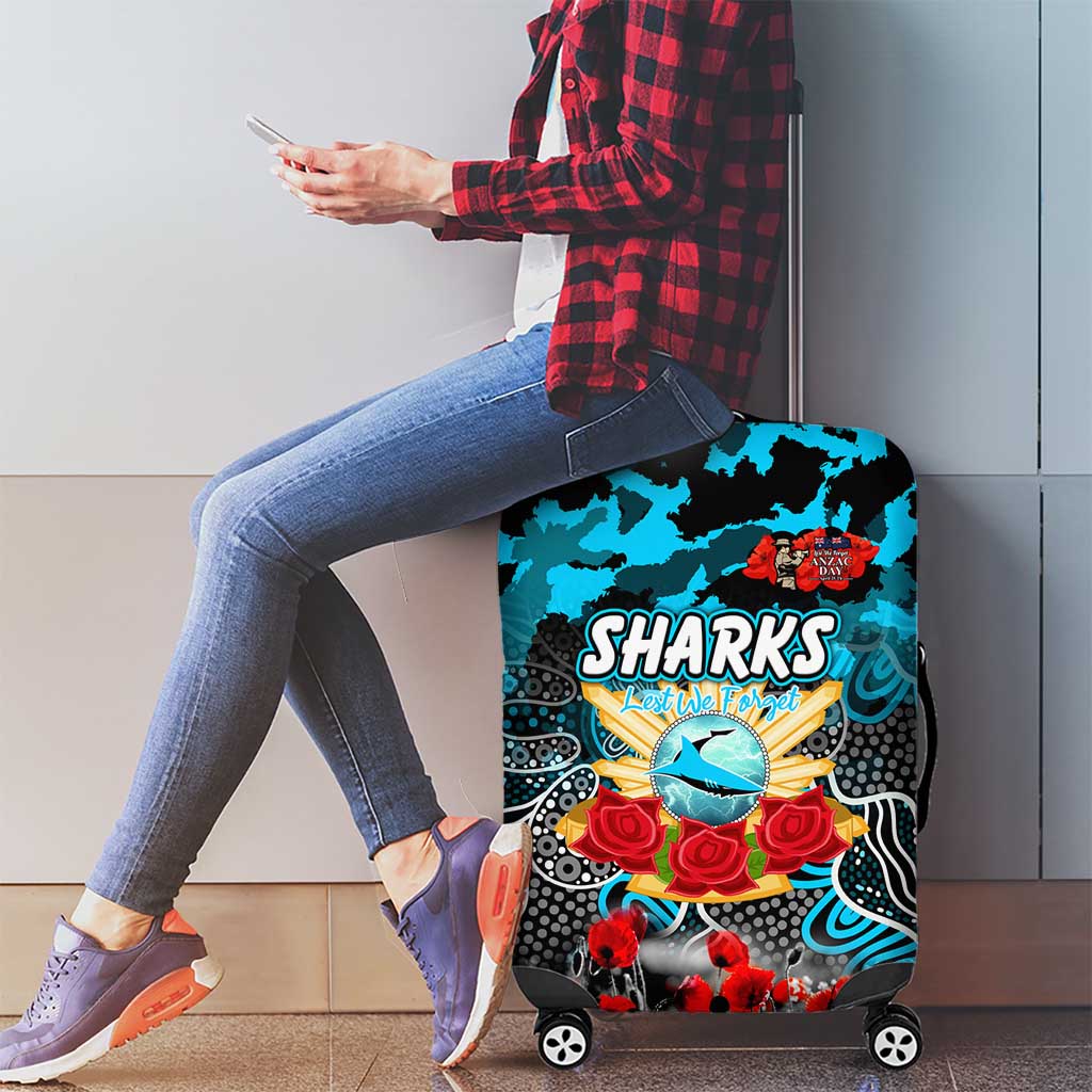 Sharks ANZAC Day Luggage Cover Australian Army - Lest We Forget