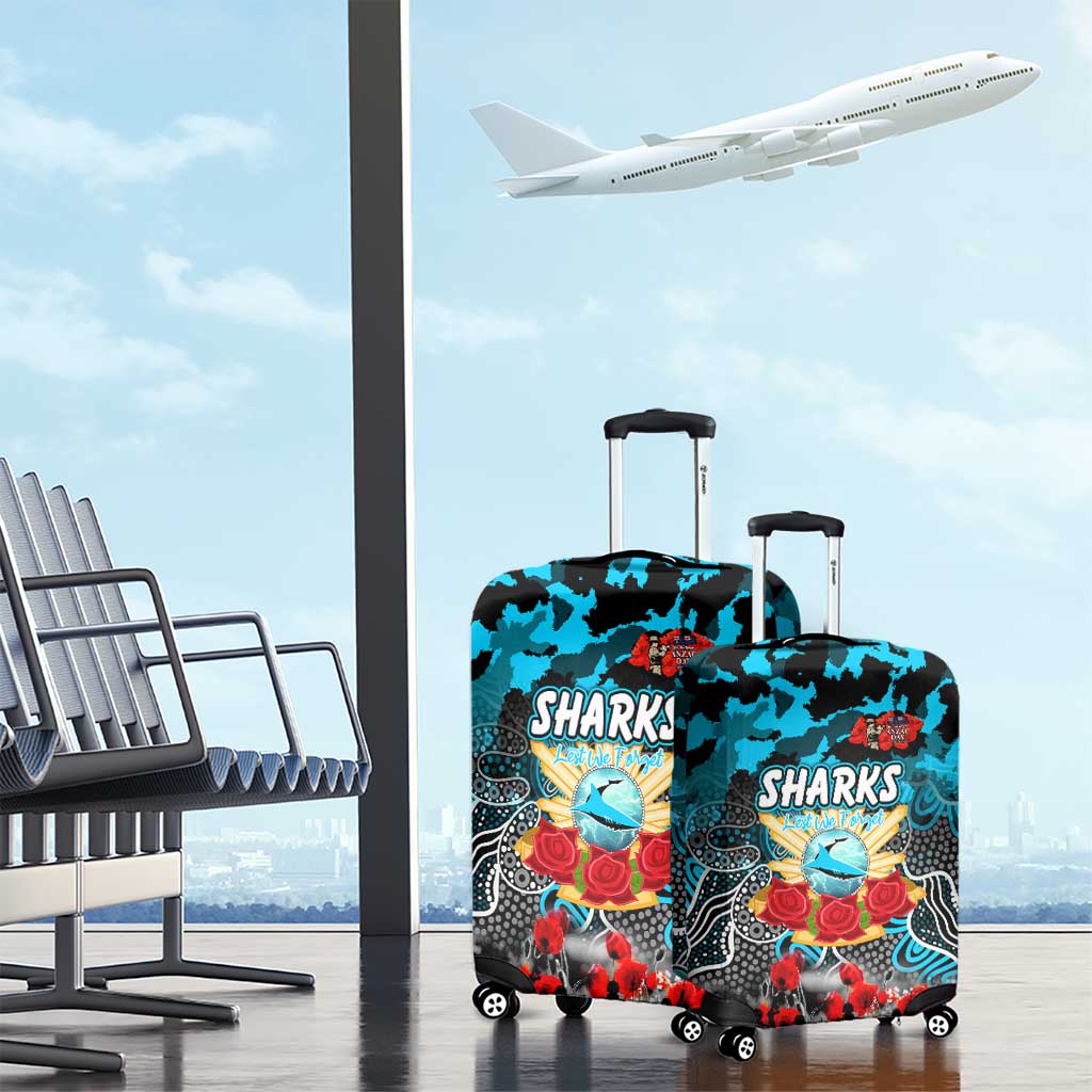 Sharks ANZAC Day Luggage Cover Australian Army - Lest We Forget
