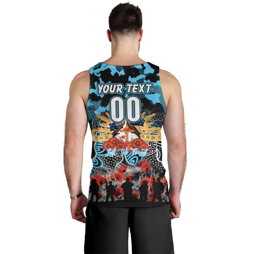 Personalized Sharks ANZAC Day Men Tank Top Australian Army - Lest We Forget
