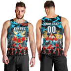 Personalized Sharks ANZAC Day Men Tank Top Australian Army - Lest We Forget