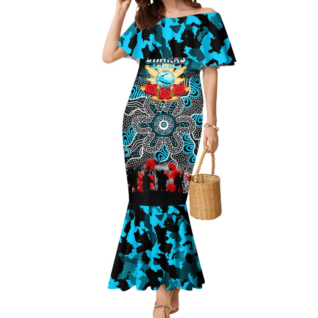 Personalized Sharks ANZAC Day Mermaid Dress Australian Army - Lest We Forget