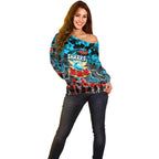 Personalized Sharks ANZAC Day Off Shoulder Sweater Australian Army - Lest We Forget