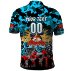 Personalized Sharks ANZAC Day Polo Shirt Australian Army - Lest We Forget