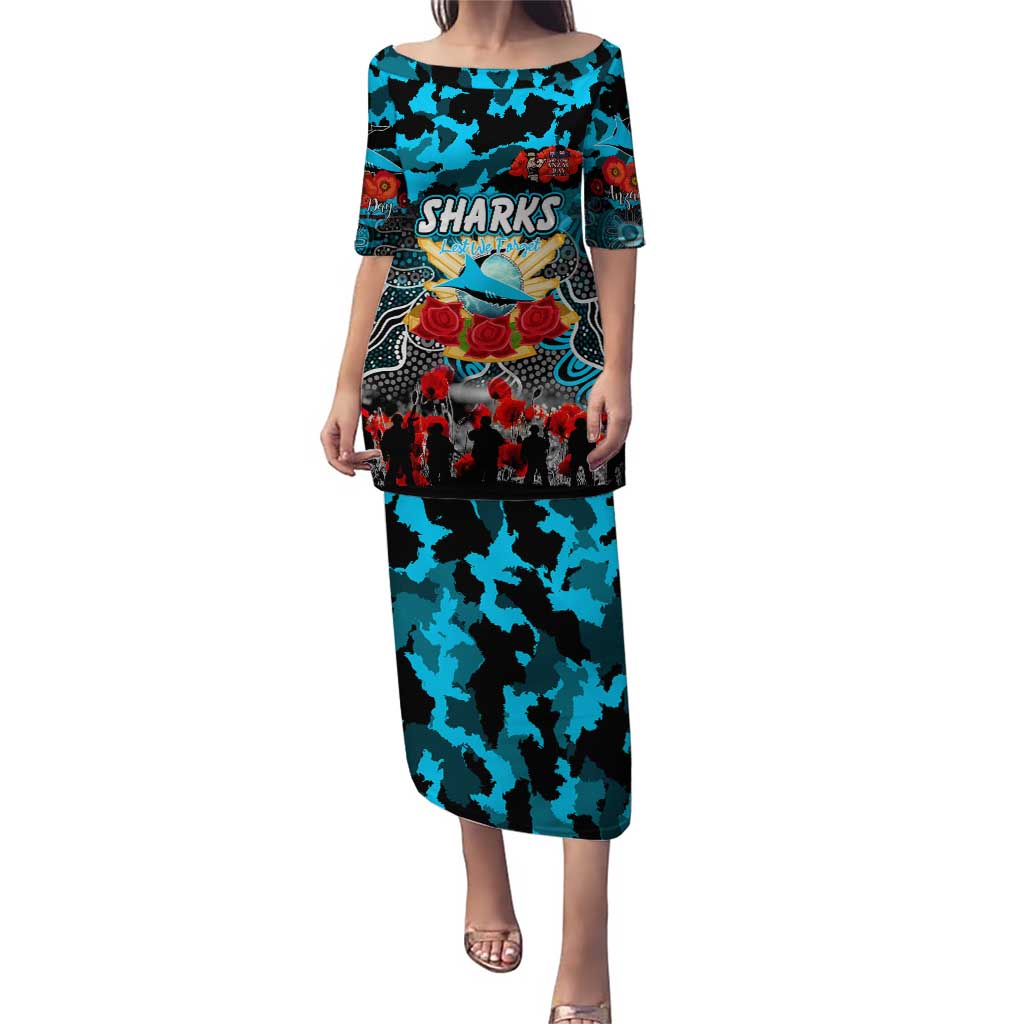 Personalized Sharks ANZAC Day Puletasi Australian Army - Lest We Forget