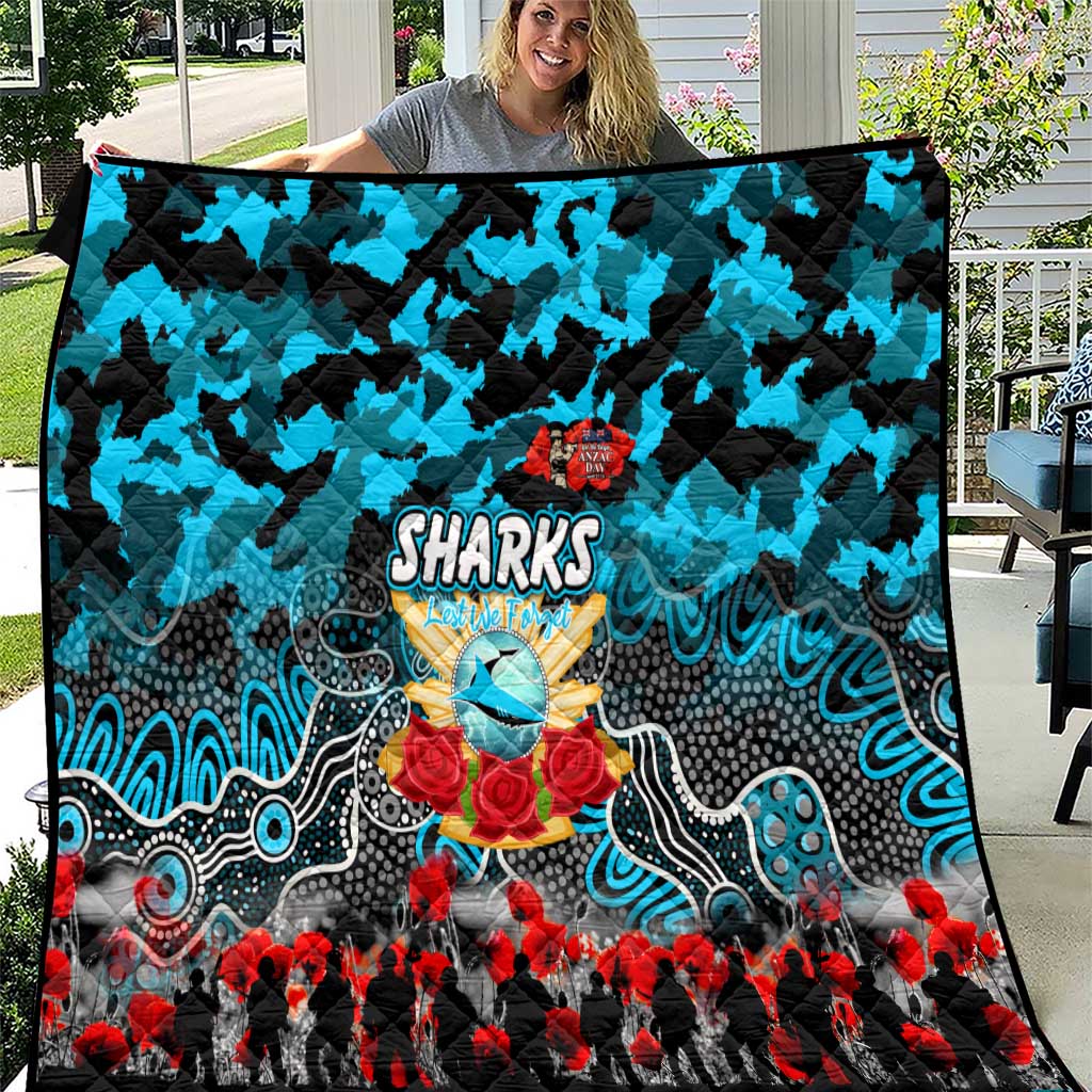Sharks ANZAC Day Quilt Australian Army - Lest We Forget