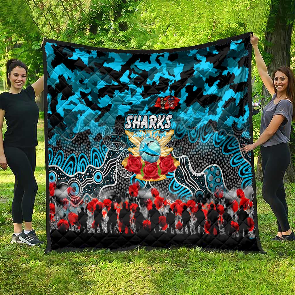 Sharks ANZAC Day Quilt Australian Army - Lest We Forget