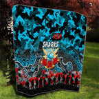 Sharks ANZAC Day Quilt Australian Army - Lest We Forget