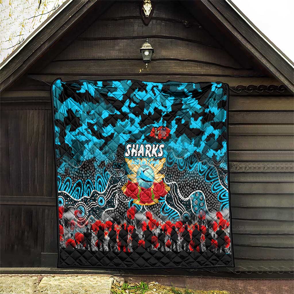 Sharks ANZAC Day Quilt Australian Army - Lest We Forget