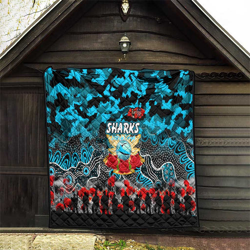 Sharks ANZAC Day Quilt Australian Army - Lest We Forget