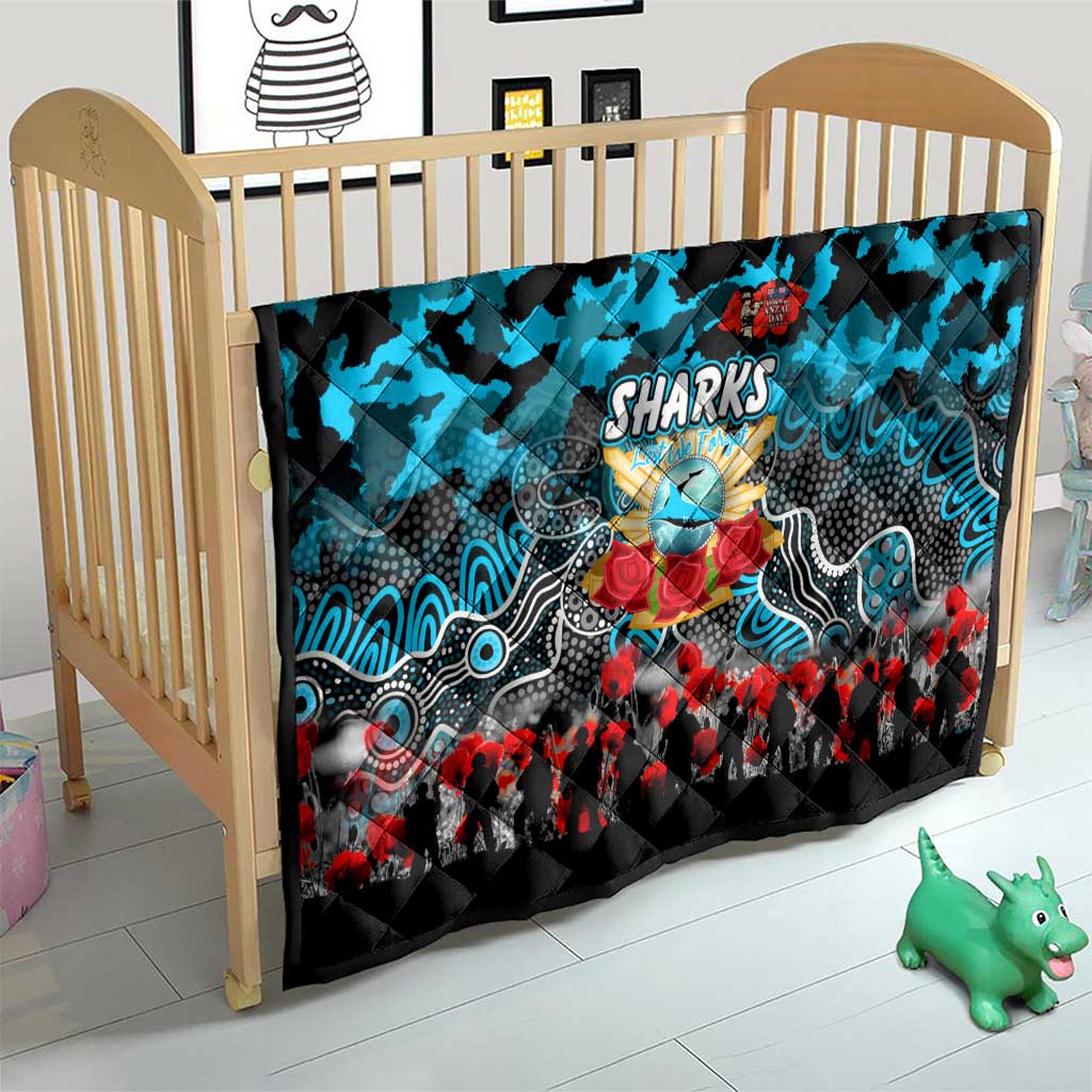 Sharks ANZAC Day Quilt Australian Army - Lest We Forget