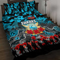 Sharks ANZAC Day Quilt Bed Set Australian Army - Lest We Forget