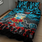Sharks ANZAC Day Quilt Bed Set Australian Army - Lest We Forget
