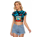 Personalized Sharks ANZAC Day Raglan Cropped T Shirt Australian Army - Lest We Forget