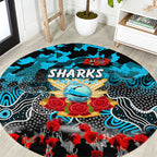 Sharks ANZAC Day Round Carpet Australian Army - Lest We Forget