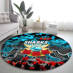 Sharks ANZAC Day Round Carpet Australian Army - Lest We Forget