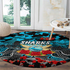 Sharks ANZAC Day Round Carpet Australian Army - Lest We Forget