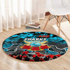 Sharks ANZAC Day Round Carpet Australian Army - Lest We Forget