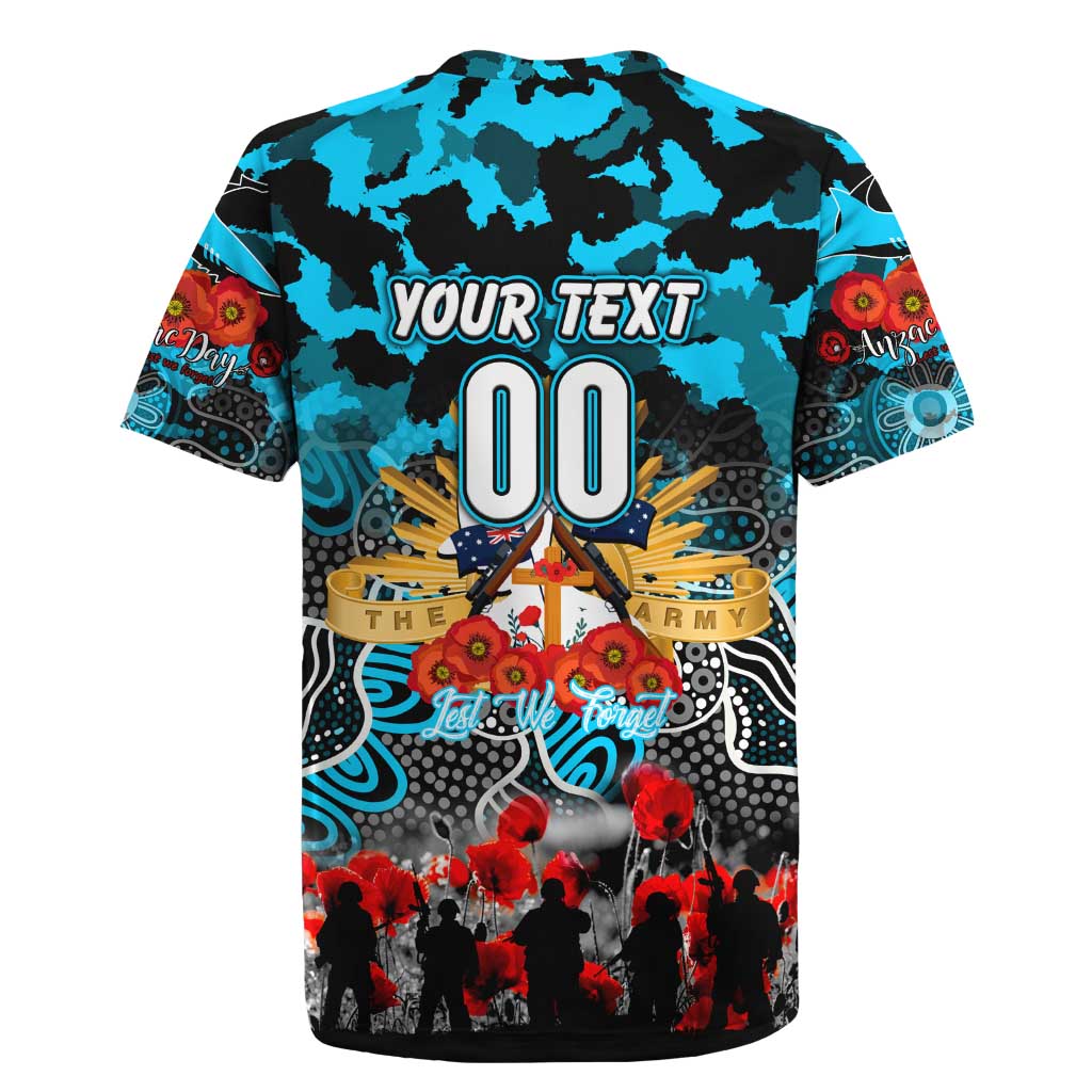 Personalized Sharks ANZAC Day Rugby Jersey Australian Army - Lest We Forget