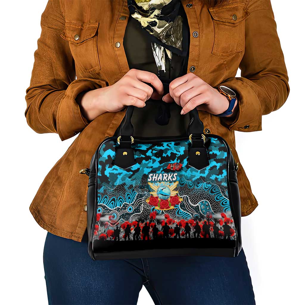 Sharks ANZAC Day Shoulder Handbag Australian Army - Lest We Forget