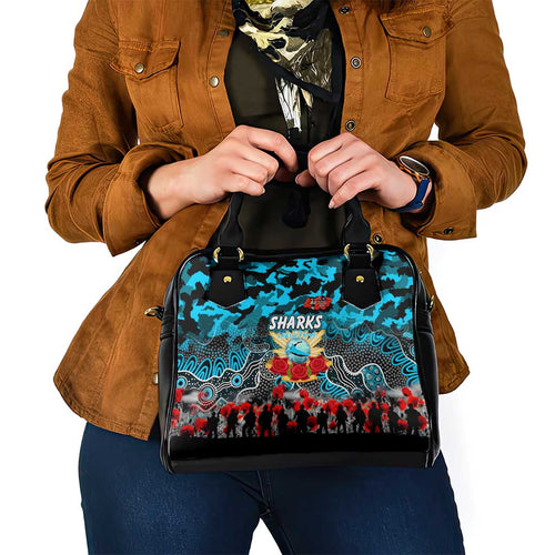Sharks ANZAC Day Shoulder Handbag Australian Army - Lest We Forget