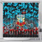 Sharks ANZAC Day Shower Curtain Australian Army - Lest We Forget