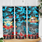 Personalized Sharks ANZAC Day Skinny Tumbler Australian Army - Lest We Forget
