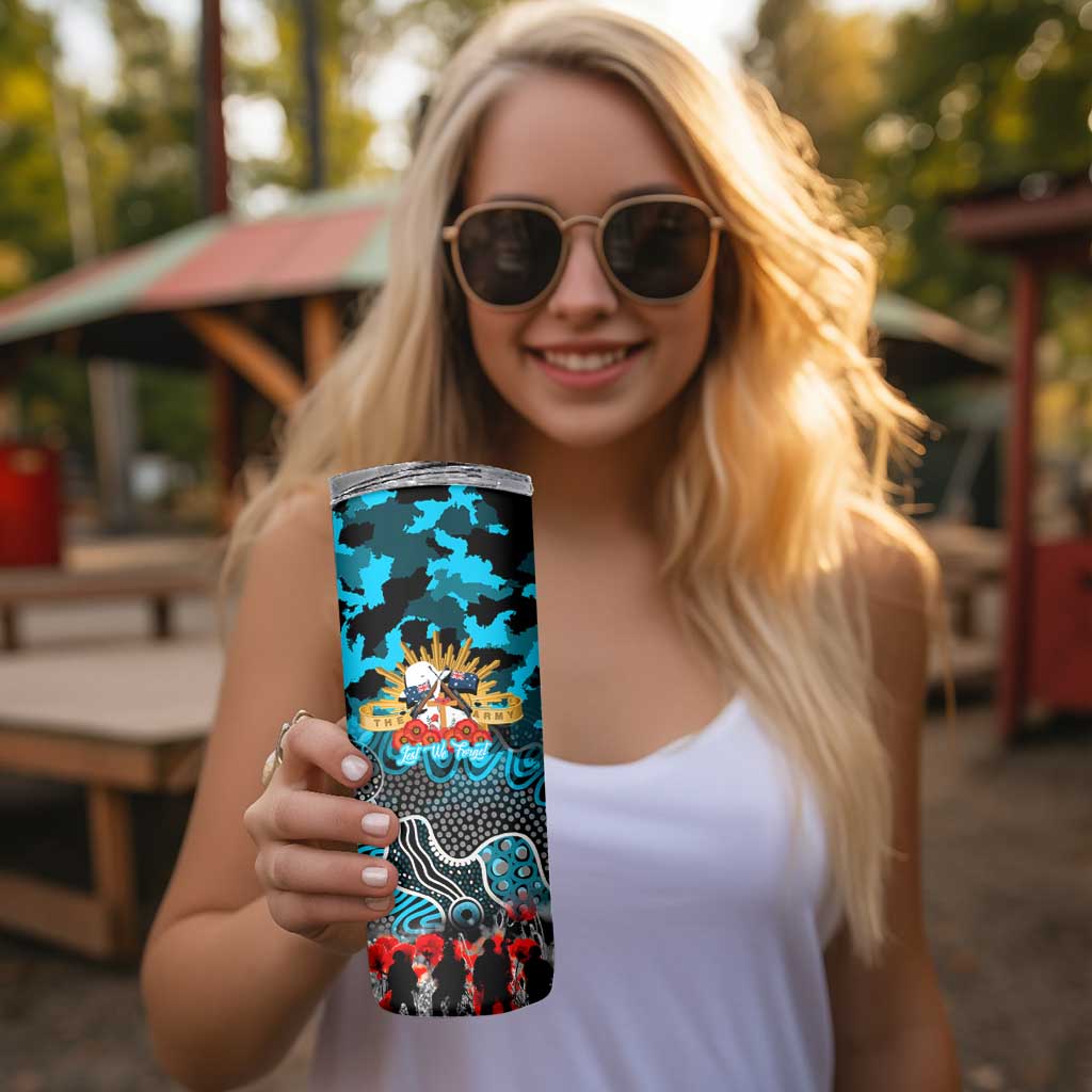 Personalized Sharks ANZAC Day Skinny Tumbler Australian Army - Lest We Forget