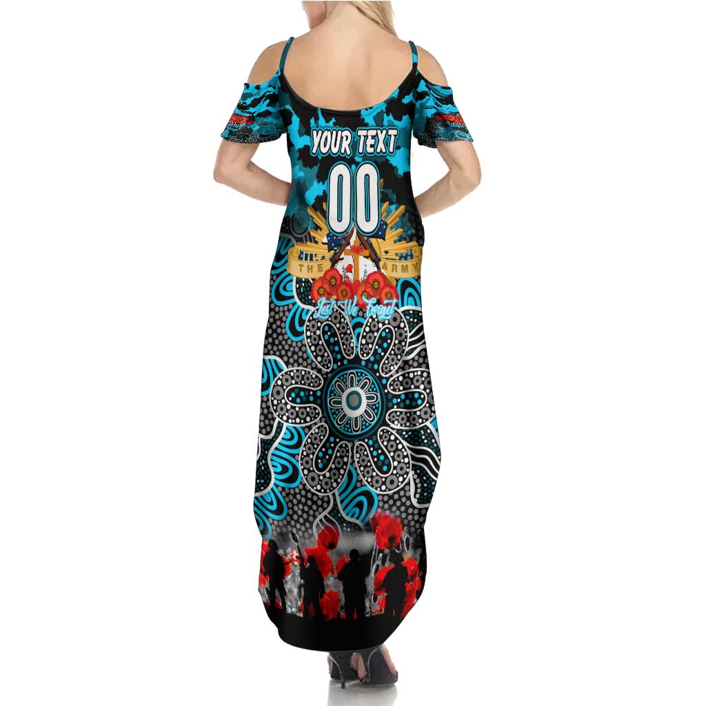 Personalized Sharks ANZAC Day Summer Maxi Dress Australian Army - Lest We Forget