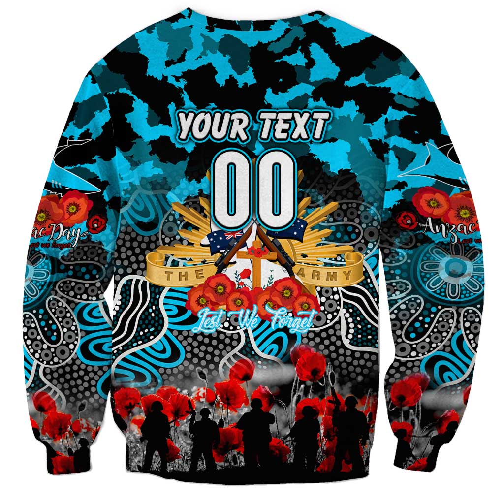 Personalized Sharks ANZAC Day Sweatshirt Australian Army - Lest We Forget