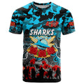 Personalized Sharks ANZAC Day T Shirt Australian Army - Lest We Forget