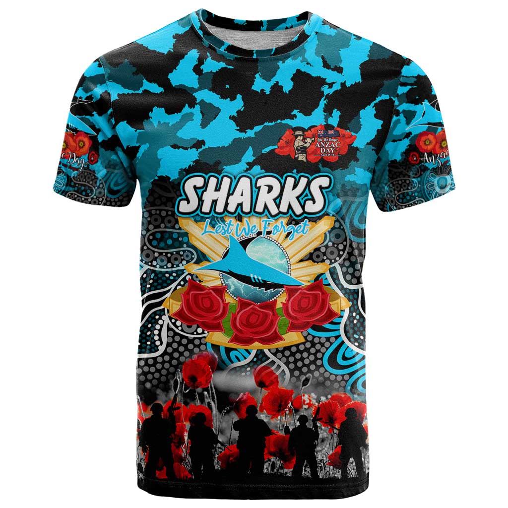 Personalized Sharks ANZAC Day T Shirt Australian Army - Lest We Forget