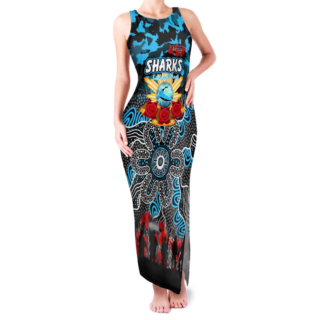 Personalized Sharks ANZAC Day Tank Maxi Dress Australian Army - Lest We Forget