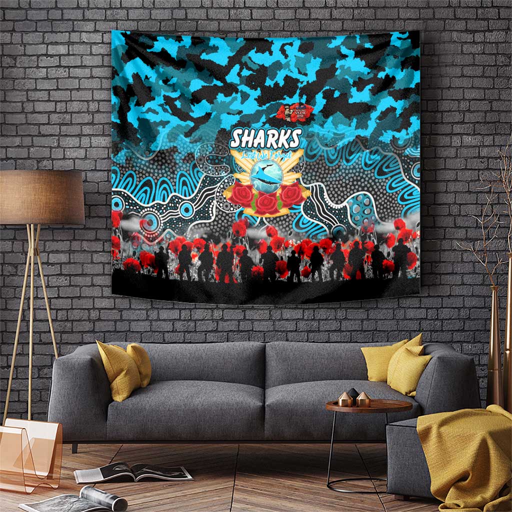Sharks ANZAC Day Tapestry Australian Army - Lest We Forget