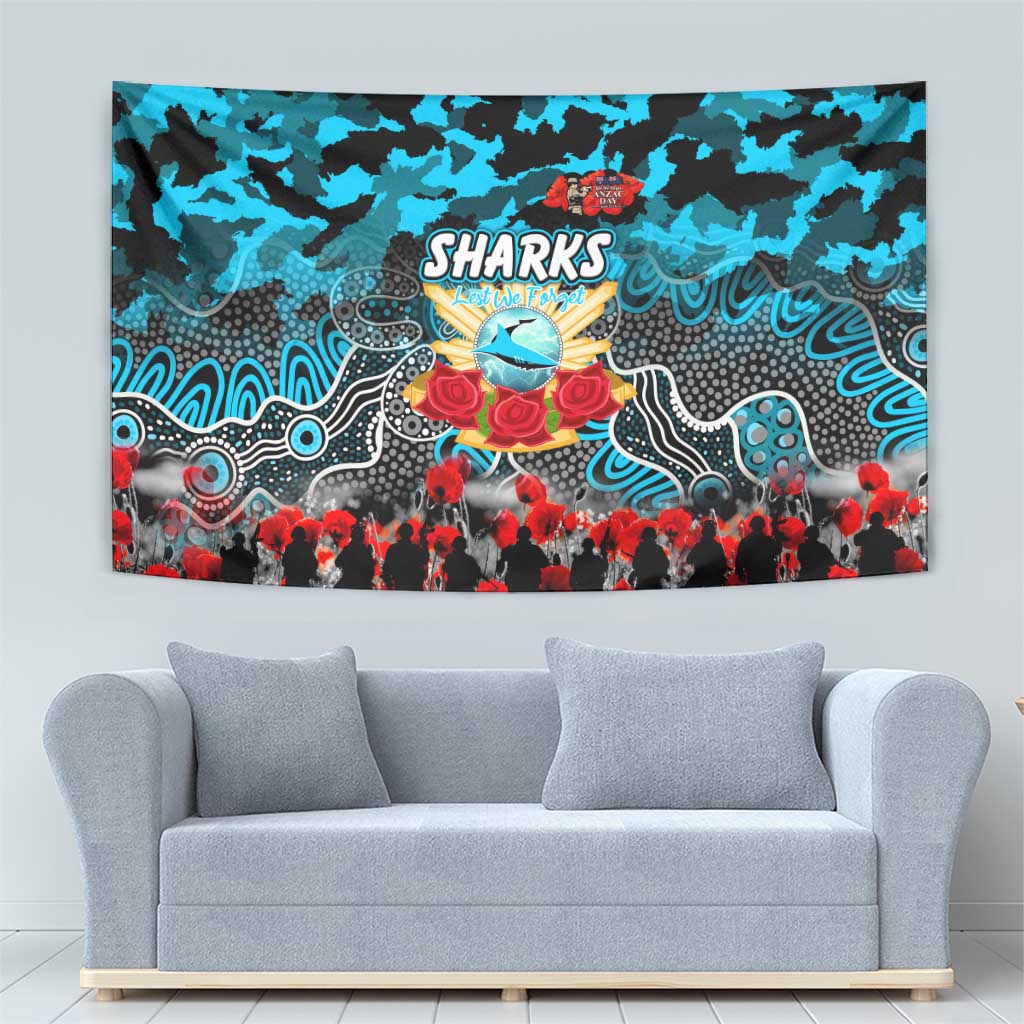 Sharks ANZAC Day Tapestry Australian Army - Lest We Forget