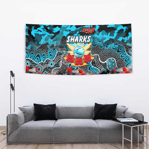 Sharks ANZAC Day Tapestry Australian Army - Lest We Forget