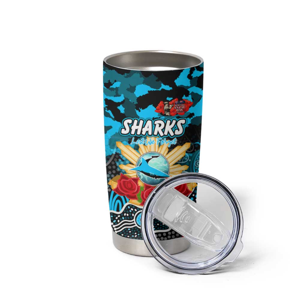 Personalized Sharks ANZAC Day Tumbler Cup Australian Army - Lest We Forget