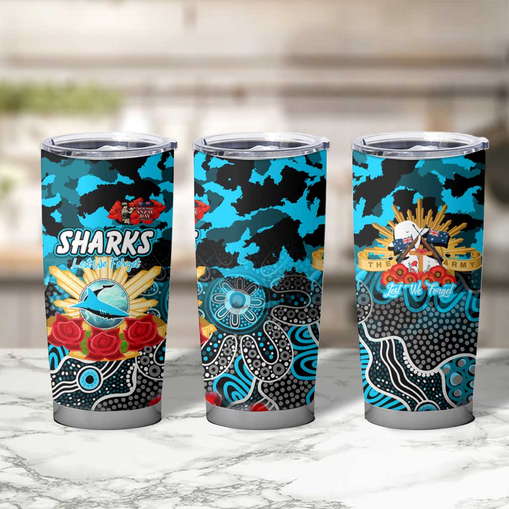 Personalized Sharks ANZAC Day Tumbler Cup Australian Army - Lest We Forget