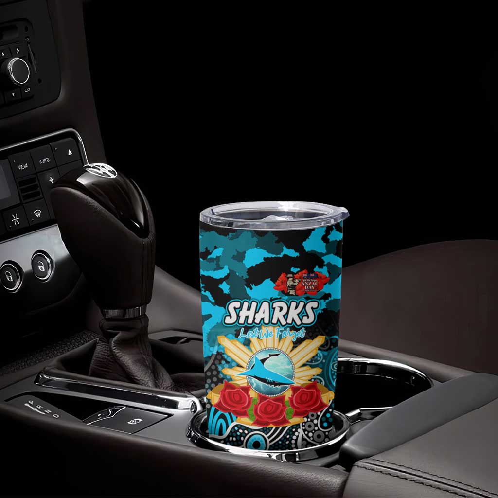 Personalized Sharks ANZAC Day Tumbler Cup Australian Army - Lest We Forget