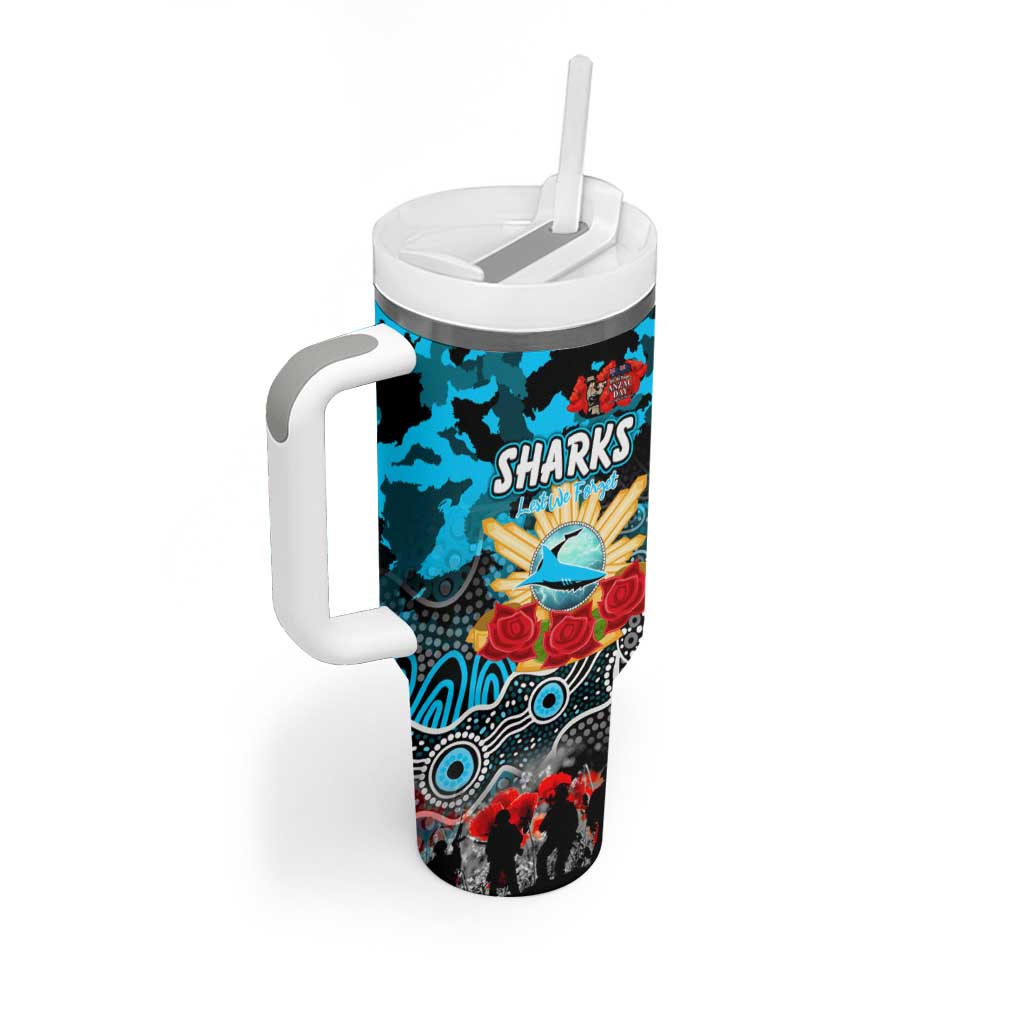 Personalized Sharks ANZAC Day Tumbler With Handle Australian Army - Lest We Forget