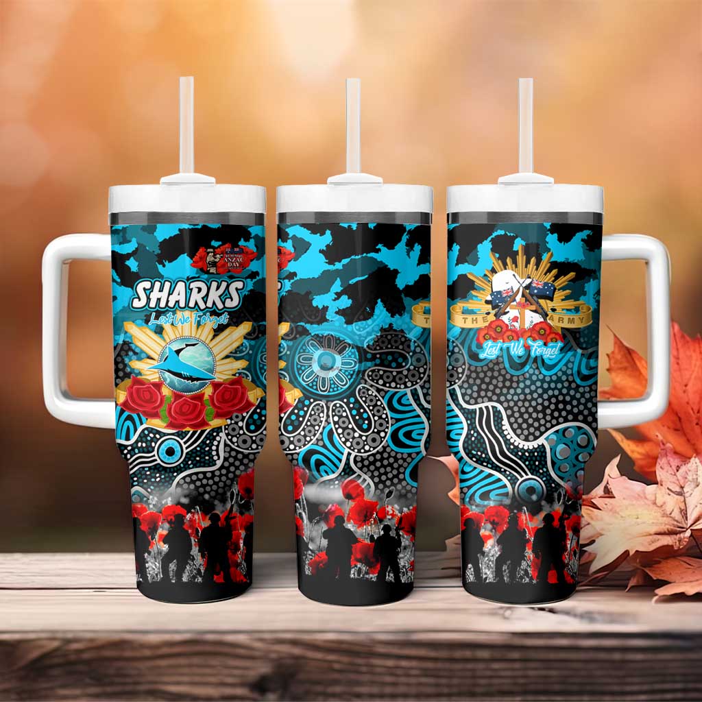 Personalized Sharks ANZAC Day Tumbler With Handle Australian Army - Lest We Forget