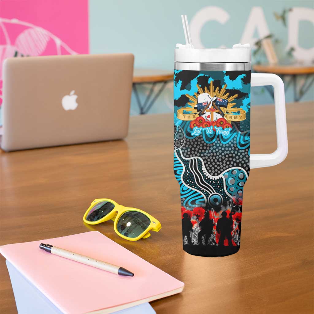 Personalized Sharks ANZAC Day Tumbler With Handle Australian Army - Lest We Forget