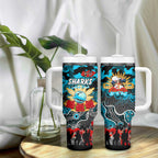 Personalized Sharks ANZAC Day Tumbler With Handle Australian Army - Lest We Forget