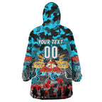 Personalized Sharks ANZAC Day Wearable Blanket Hoodie Australian Army - Lest We Forget