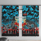 Sharks ANZAC Day Window Curtain Australian Army - Lest We Forget