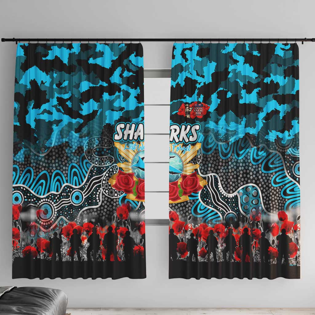 Sharks ANZAC Day Window Curtain Australian Army - Lest We Forget