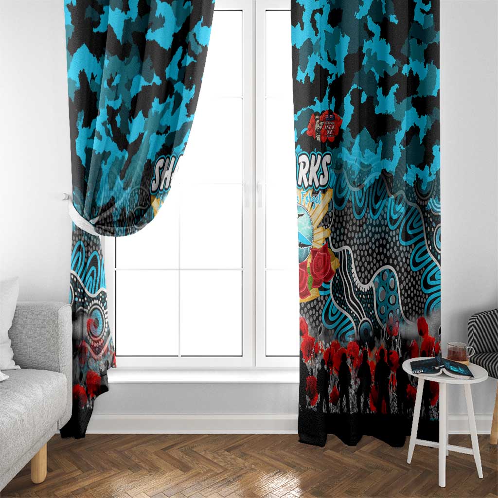 Sharks ANZAC Day Window Curtain Australian Army - Lest We Forget